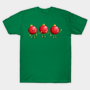 Red Merry Christmas Ball Ornaments T-Shirt